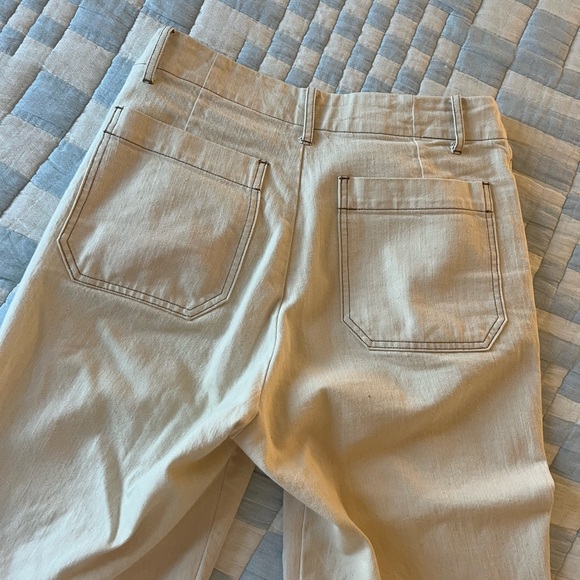 Micaela Greg Seamed Jean with Contrast Stitching Cream size large - Picture 4 of 7